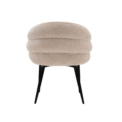 Esszimmerstuhl OSTUNI Organischer Polsterstuhl in Beige mit schwarzen Beinen