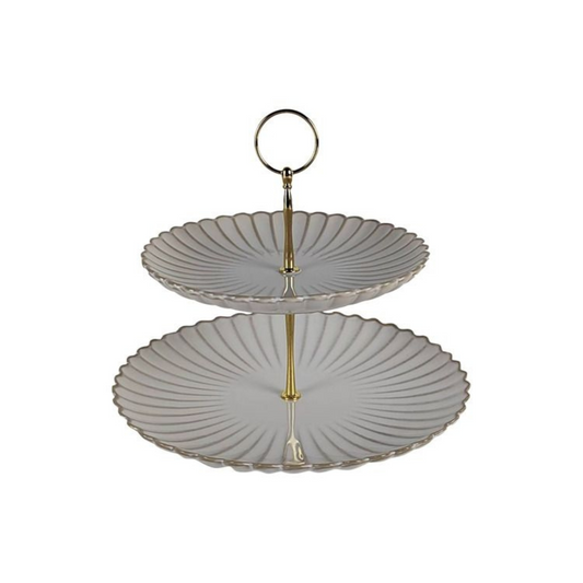 Bricard Paris Etagere 2-stöckig – Weiß-Gold