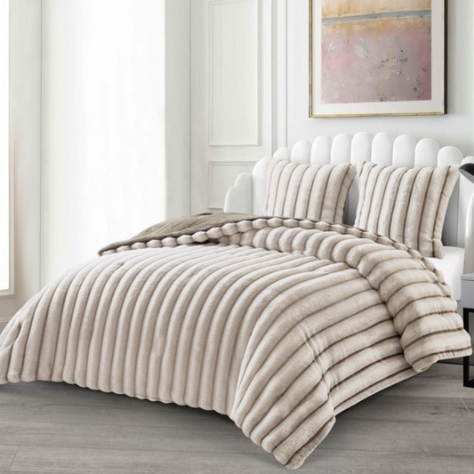 Tagesdecke Set Peri Überwurf Decke 3-Teilig 235X250 CM , atmungsaktiv 2-Personen Braun