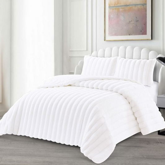 Tagesdecke Set Peri Überwurf Decke 3-Teilig 235X250 CM , atmungsaktiv 2-Personen weiss