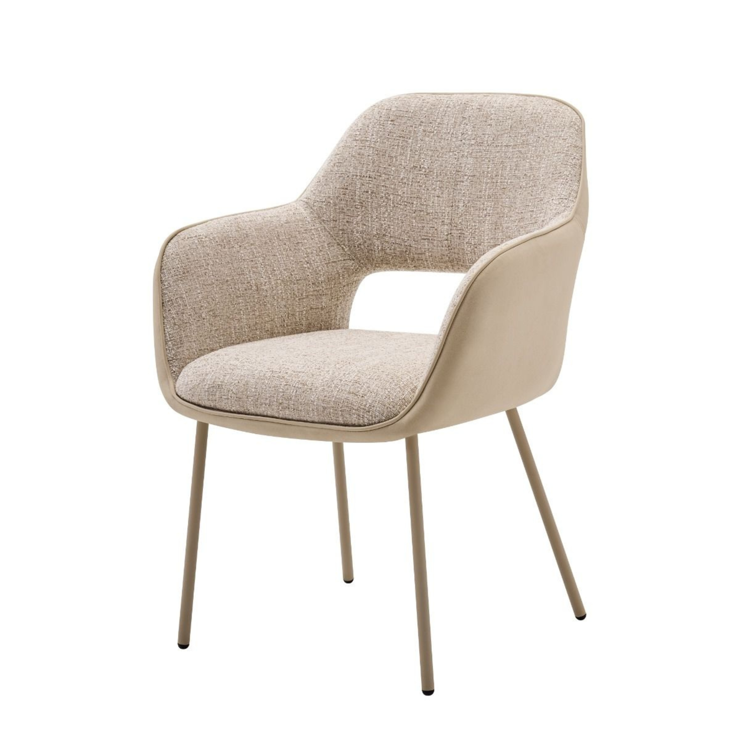 Esszimmerstuhl PISA Moderner Polsterstuhl in Beige mit Tone-in-Tone Gestell