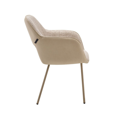 Esszimmerstuhl PISA Moderner Polsterstuhl in Beige mit Tone-in-Tone Gestell