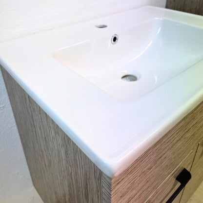 Badmöbel-Set POLO, (Komplett-Set, 4-St), inkl. Keramik Waschbecken, vormontiert
