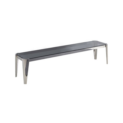 Moderner TV Bank Plato Tischplatte aus Glas Grau 200 cm