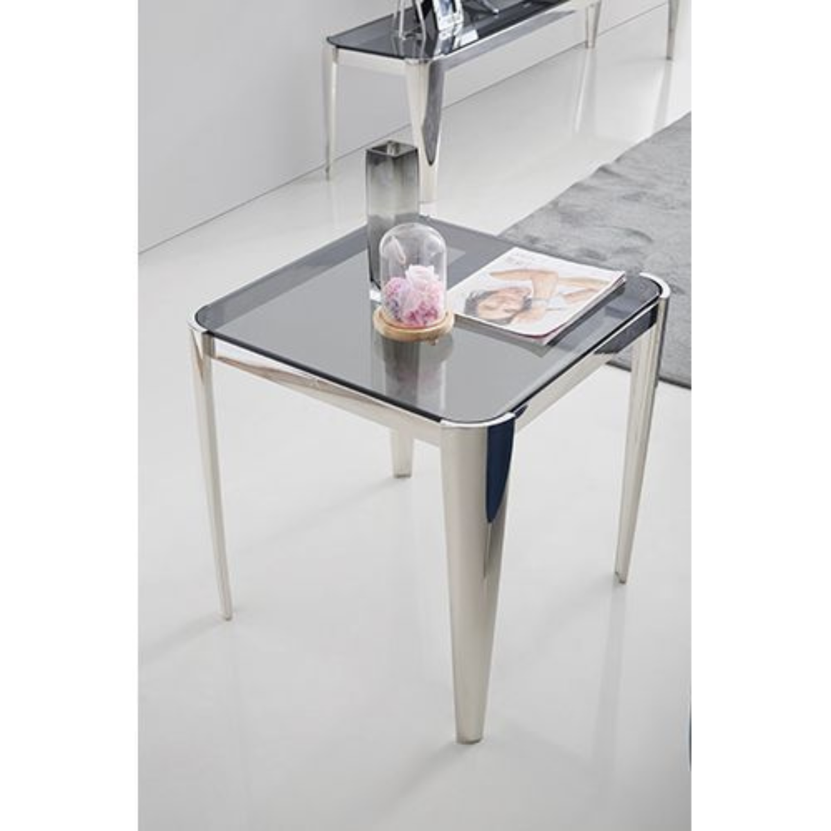 PRATO Beistelltisch – Eleganz in Spiegelgrau 60X60X60 CM