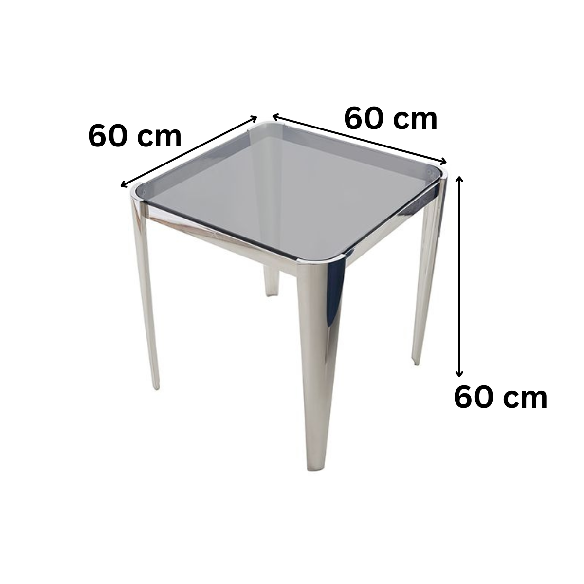PRATO Beistelltisch – Eleganz in Spiegelgrau 60X60X60 CM
