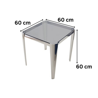 PRATO Beistelltisch – Eleganz in Spiegelgrau 60X60X60 CM
