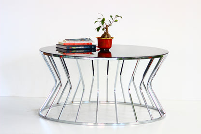 Sanduhr Couchtisch schwarz gold 80x80cm