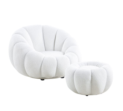 Drehsessel Kürbis Sessel 360° Drehfunktion Relaxsessel inkl. Hocker