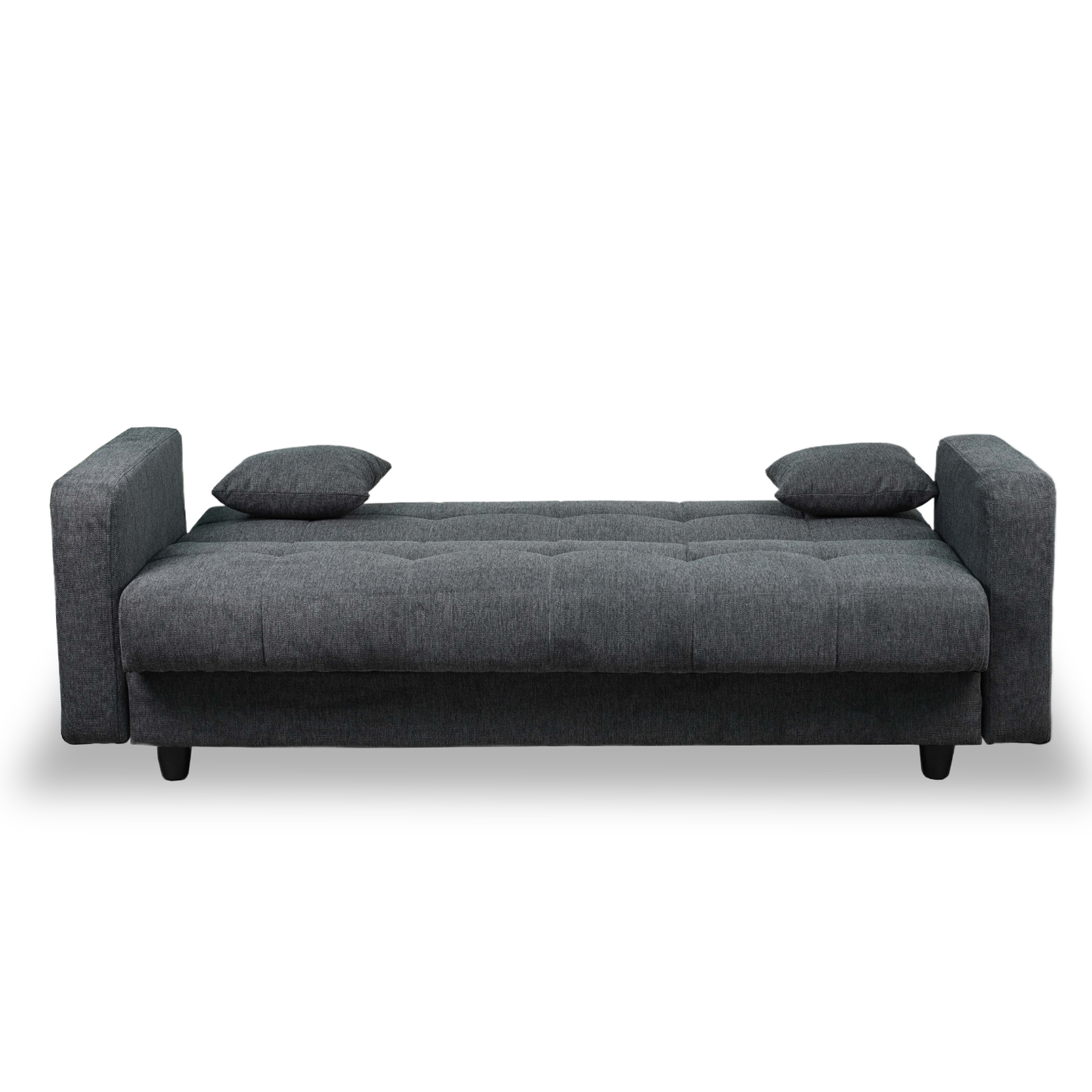Sofa mit Schlaffunktion in Hochwertige graue Stoff inkl, 2 Rückenkissen
