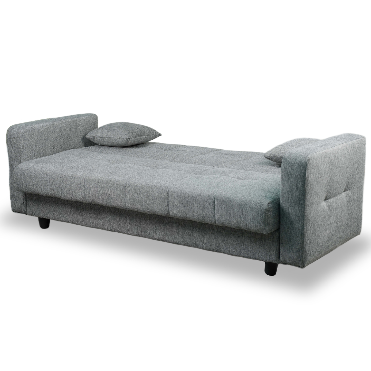 Sofa mit Schlaffunktion in Hochwertige graue Stoff inkl, 2 Rückenkissen
