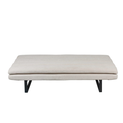 Sofa mit Schlaffunktion 2er Sitz in Beige Stoffbezug mit Metallgestell 195 x 82 x 88H cm