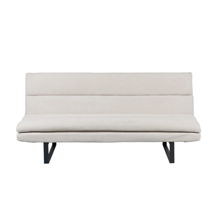 Sofa mit Schlaffunktion 2er Sitz in Beige Stoffbezug mit Metallgestell 195 x 82 x 88H cm