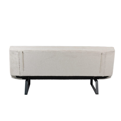 Sofa mit Schlaffunktion 2er Sitz in Beige Stoffbezug mit Metallgestell 195 x 82 x 88H cm