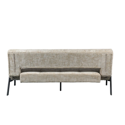 Sofa mit Schlaffunktion Modernes Design 2 in 1 Funktion Beige 195x79x85 cm Metallgestell 2er Sitz