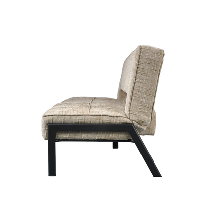 Sofa mit Schlaffunktion Modernes Design 2 in 1 Funktion Beige 195x79x85 cm Metallgestell 2er Sitz