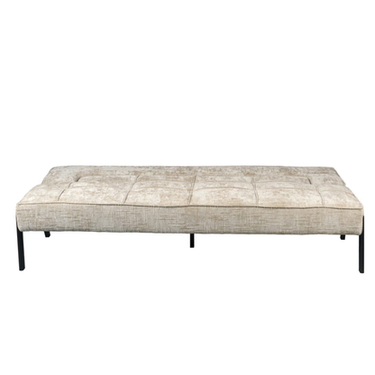 Sofa mit Schlaffunktion Modernes Design 2 in 1 Funktion Beige 195x79x85 cm Metallgestell 2er Sitz