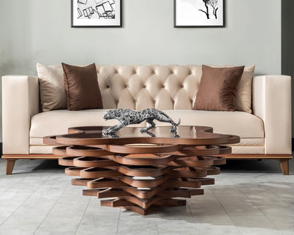 Beistelltisch Couchtisch "Wolke" Glas 90x90x42 cm