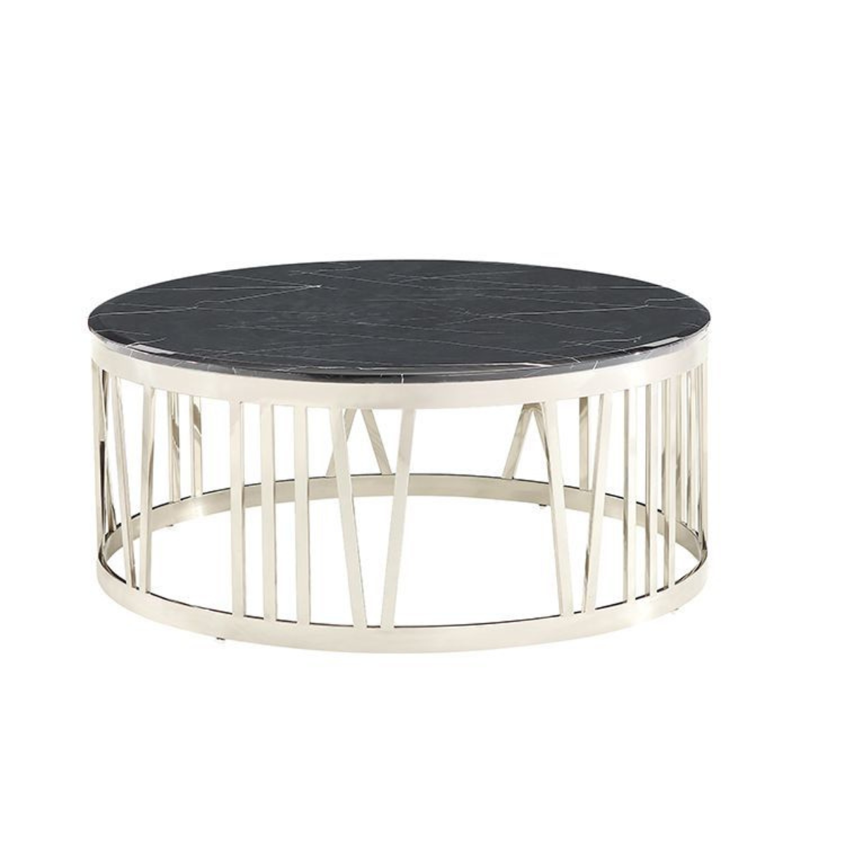 Edler runder Couchtisch mit Marmor-Optik – 100 x 42 cm vers. Farben