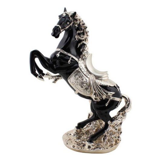 Moderne Deko Figur Pferd Schwarz-Gold aus Keramik 70 cm