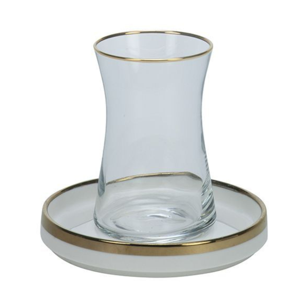 Bricard Teeglas Set mit Untersetzer aus Keramik Sens 12-tlg. gold
