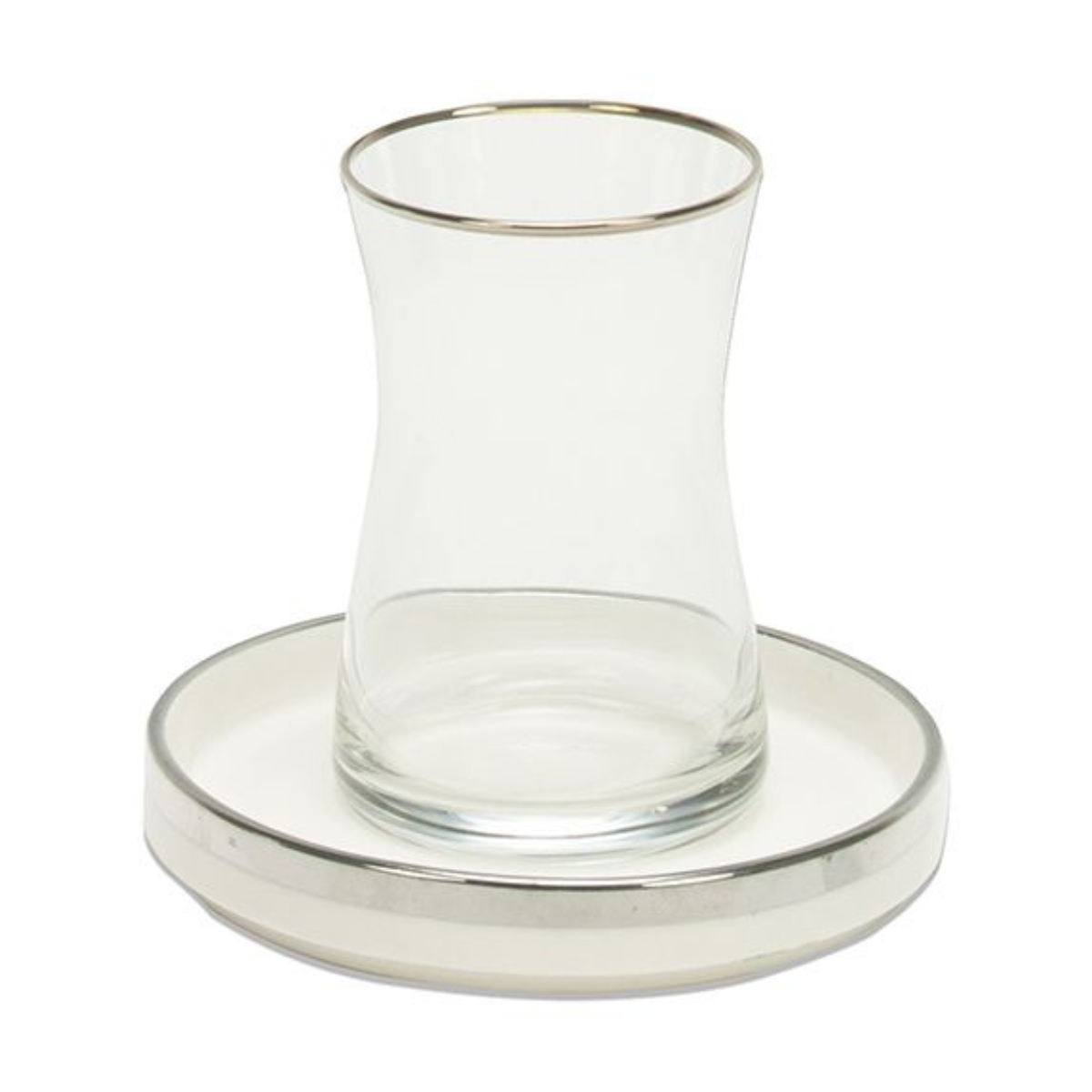Bricard Teeglas Set mit Untersetzer aus Keramik Sens 12-tlg. silber