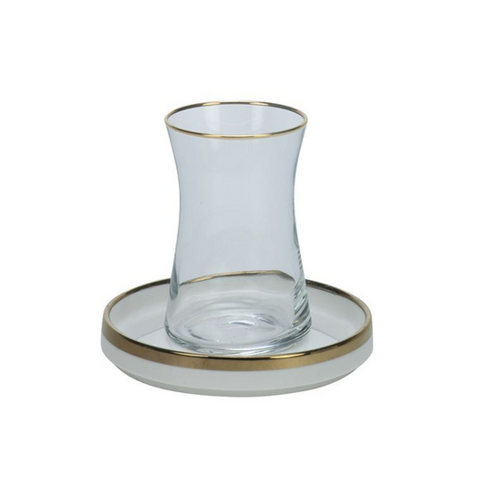Bricard Sens Teeglas-Set mit Keramik-Untersetzern – 12-teilig gold