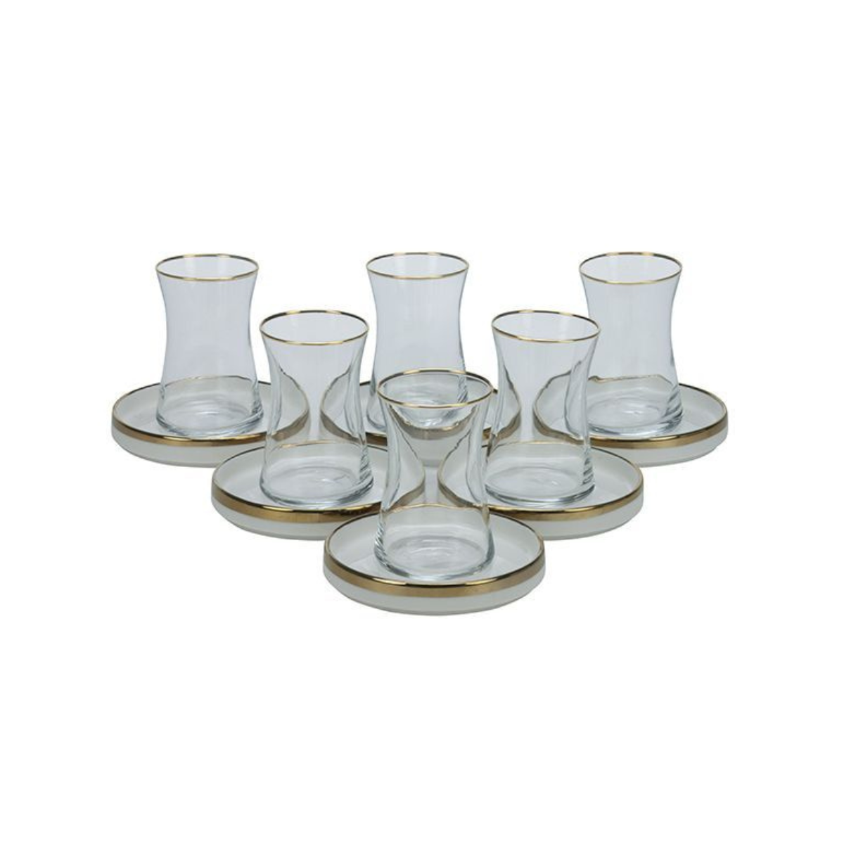Bricard Sens Teeglas-Set mit Keramik-Untersetzern – 12-teilig gold