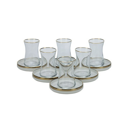 Bricard Sens Teeglas-Set mit Keramik-Untersetzern – 12-teilig gold