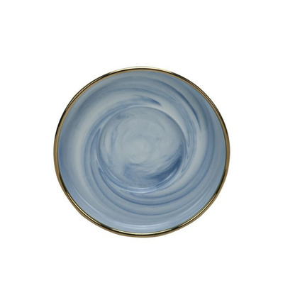 Bricard Sens Teeglas-Set mit Keramik-Untersetzern – 12-teilig Blau-Gold