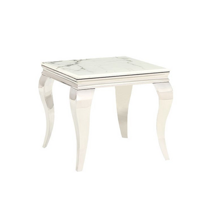 MILANO Beistelltisch Marmoroptik silber 60x60x55 cm