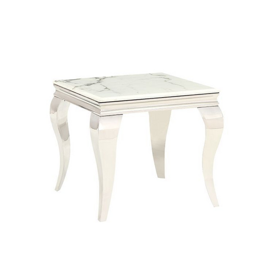 MILANO Beistelltisch Marmoroptik silber 60x60x55 cm
