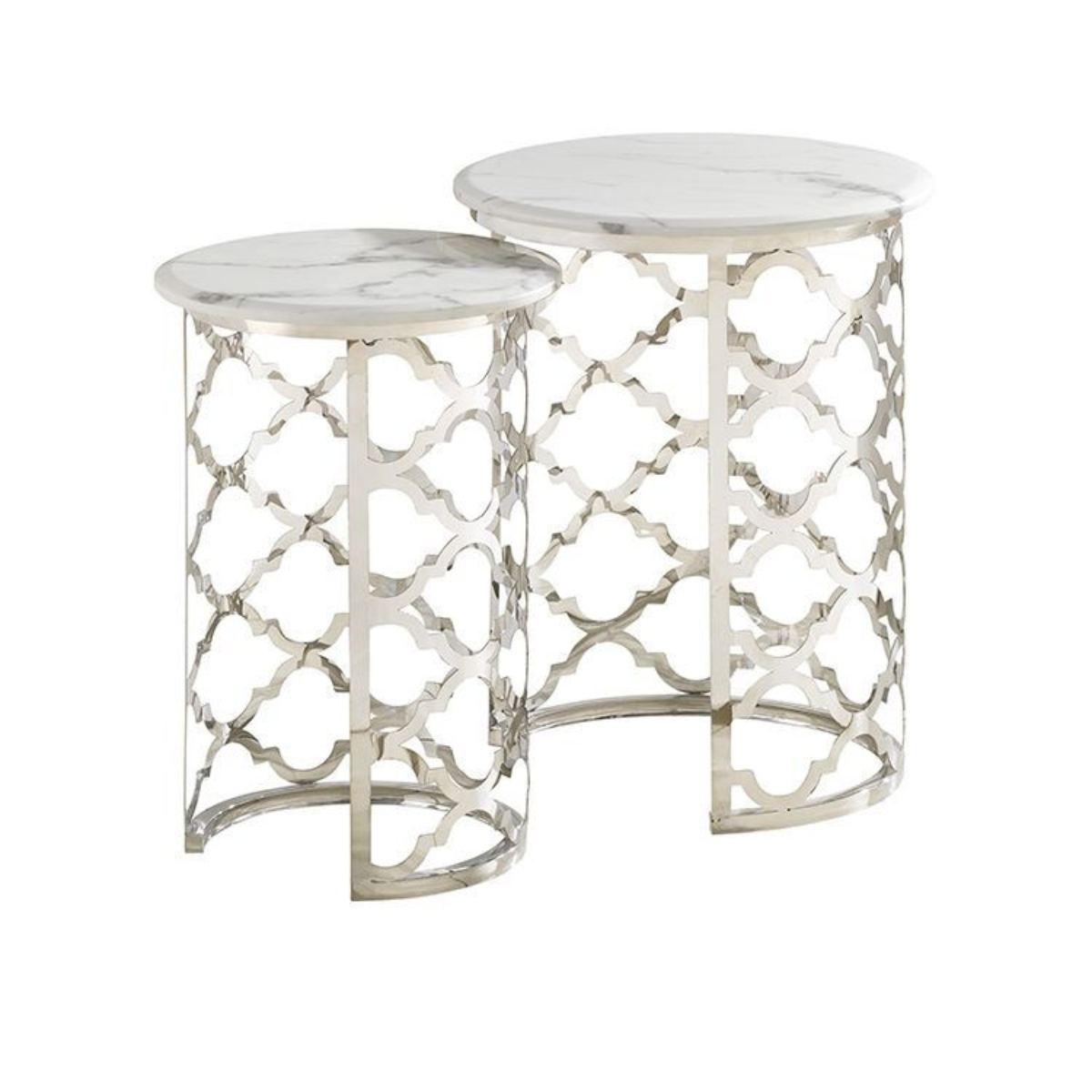 FORLI Beistelltisch silber 2-teilig Ø50X55CM