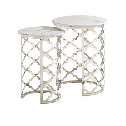 FORLI Beistelltisch silber 2-teilig Ø50X55CM