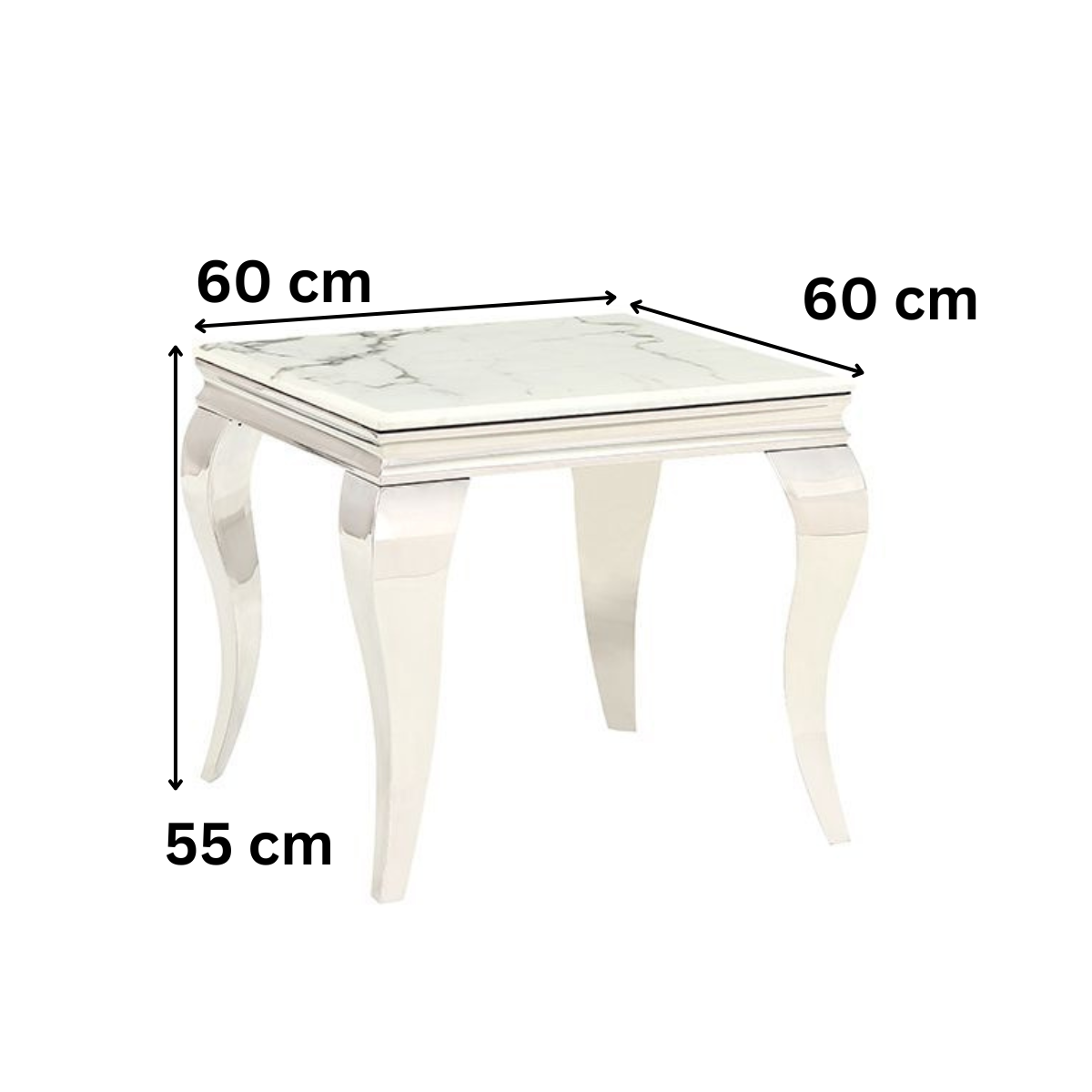 MILANO Beistelltisch Marmoroptik silber 60x60x55 cm