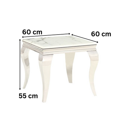 MILANO Beistelltisch Marmoroptik silber 60x60x55 cm