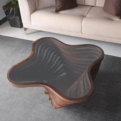 Walnuss Suzan Couchtisch handgefertigt massiv 90x90x42 cm