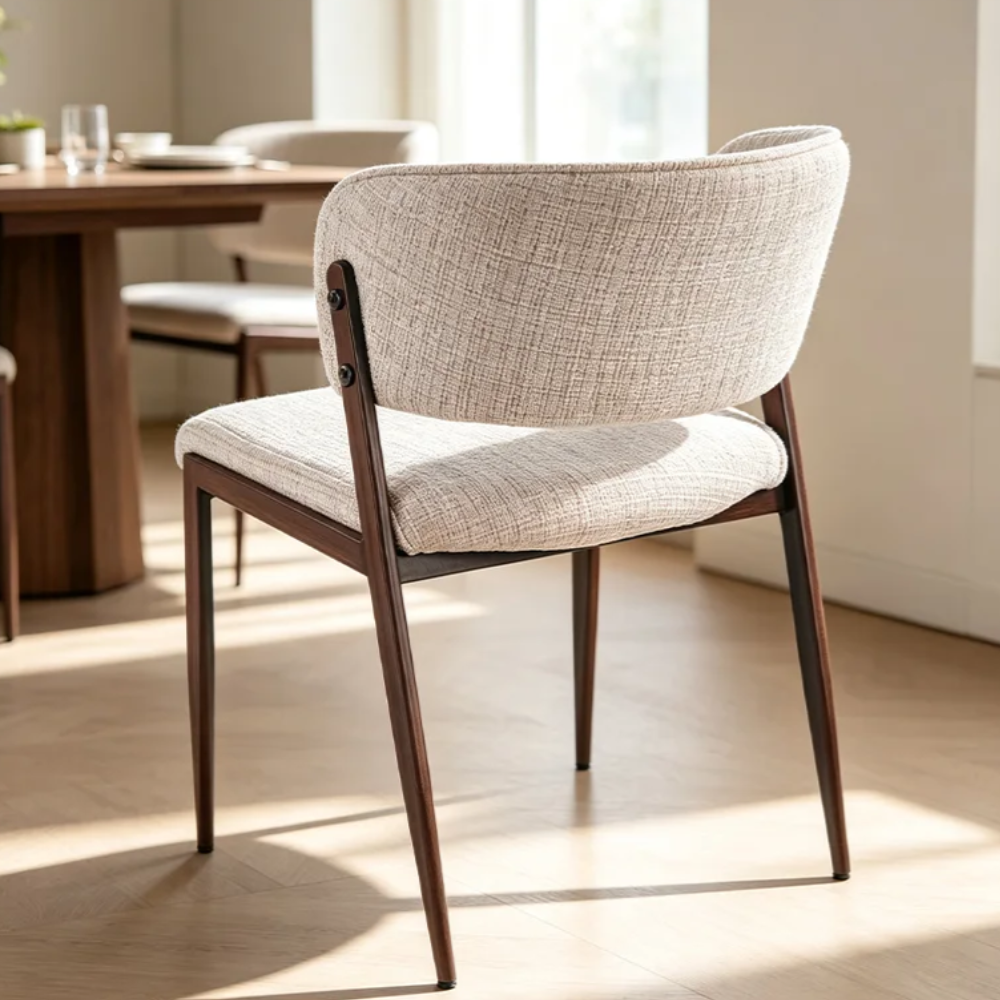Esszimmerstuhl NOA Eleganter Polsterstuhl mit geschwungener Rückenlehne Taupe
