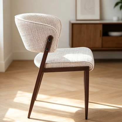 Esszimmerstuhl NOA Eleganter Polsterstuhl mit geschwungener Rückenlehne Taupe