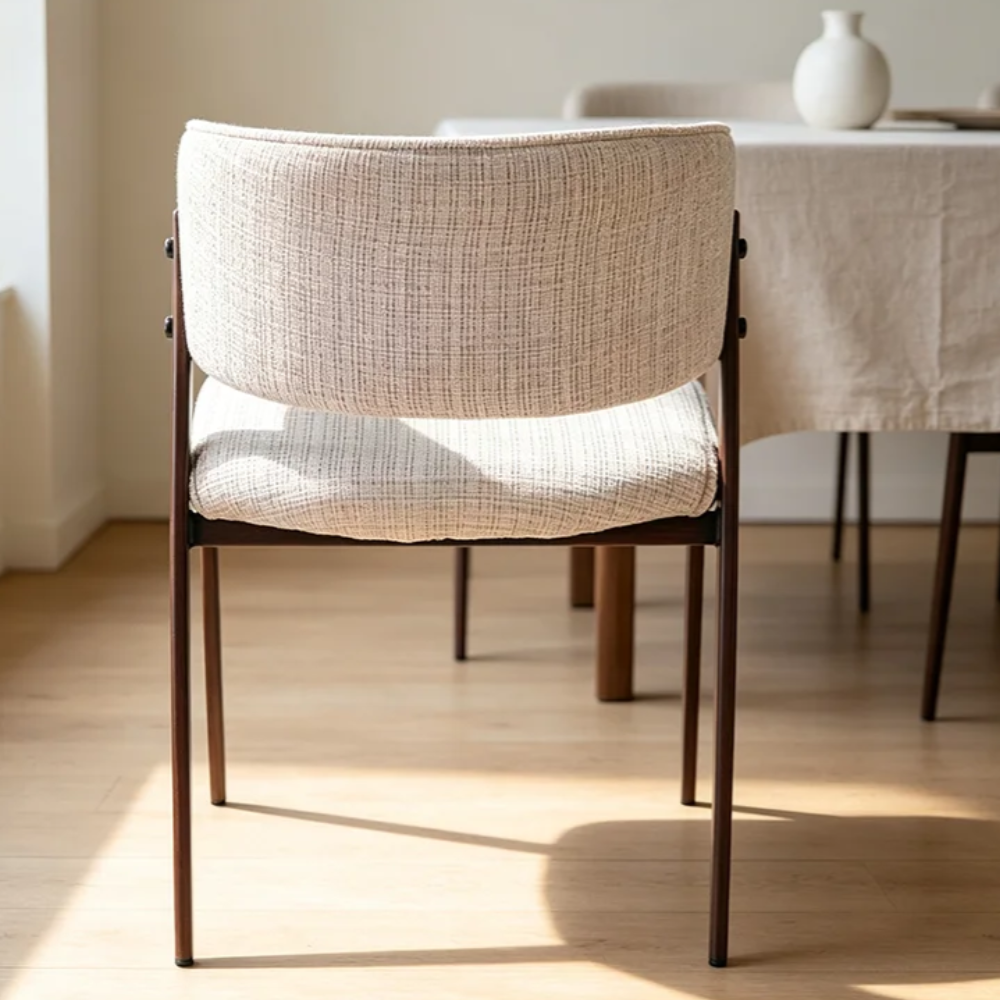 Esszimmerstuhl NOA Eleganter Polsterstuhl mit geschwungener Rückenlehne Taupe