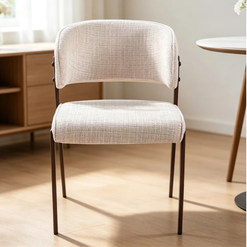 Esszimmerstuhl NOA Eleganter Polsterstuhl mit geschwungener Rückenlehne Taupe