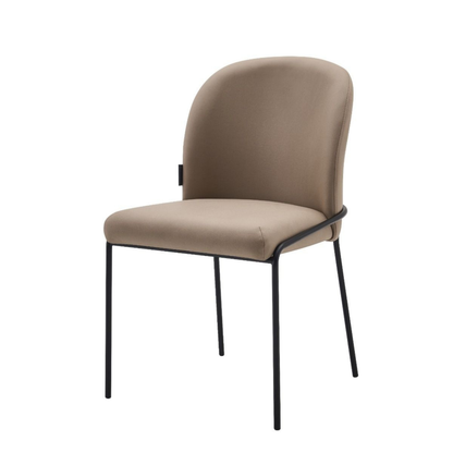 Esszimmerstuhl SALVE VELLUTO Eleganter Samtstuhl in Monochrom-Braun/Schwarz