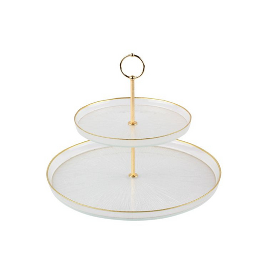 Bricard Rexy Etagere 2-stöckig | 21–32 cm – Transparent-Gold