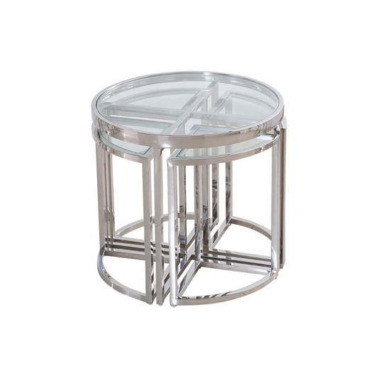 VERONA Beistelltisch Ø60x55 cm Transparent 5-teilig