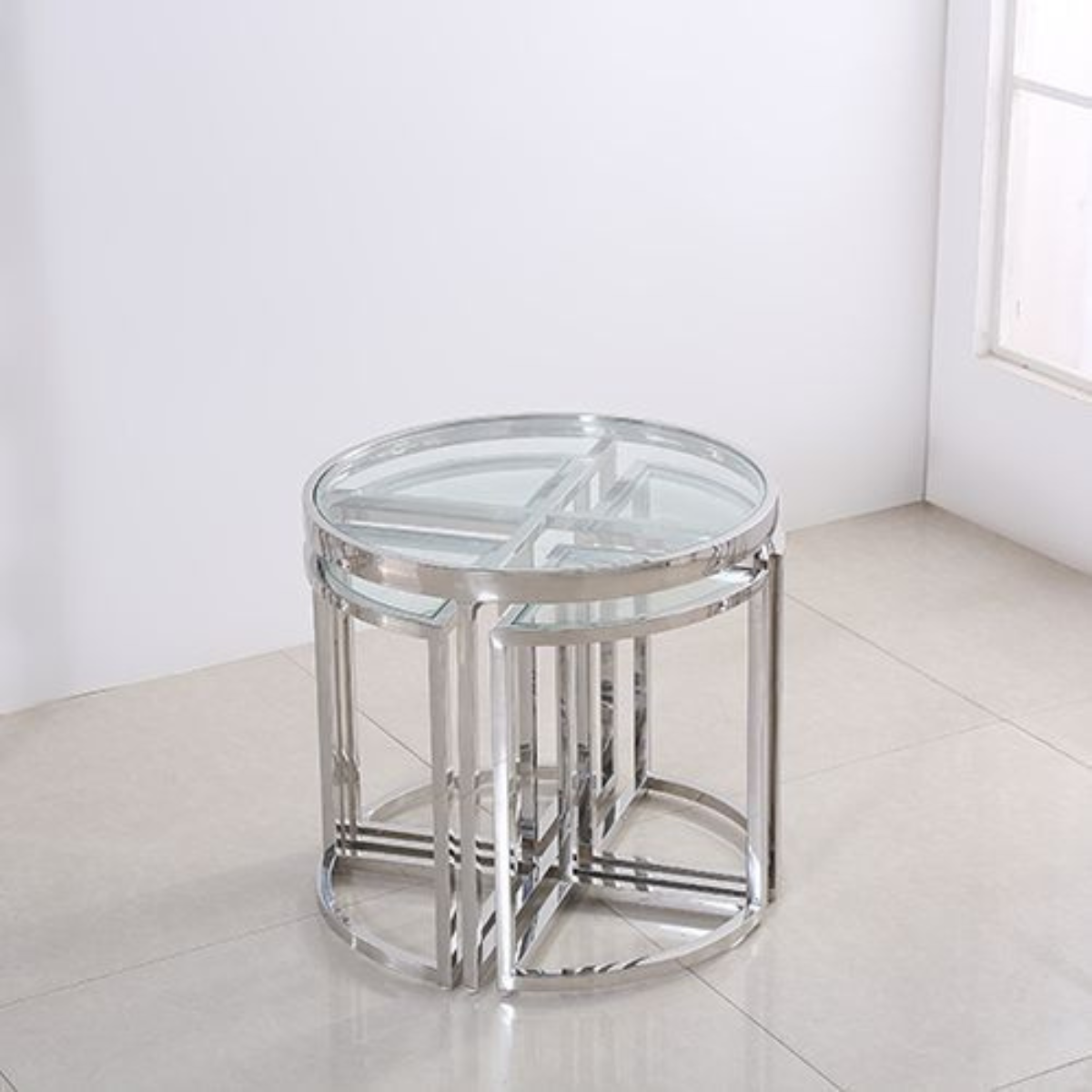 VERONA Beistelltisch Ø60x55 cm Transparent 5-teilig