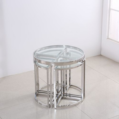 VERONA Beistelltisch Ø60x55 cm Transparent 5-teilig