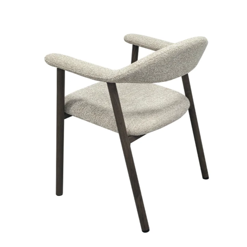 Esszimmerstuhl VIDA Komfortabler Armlehnenstuhl mit strukturierter Polsterung Beige/Braun