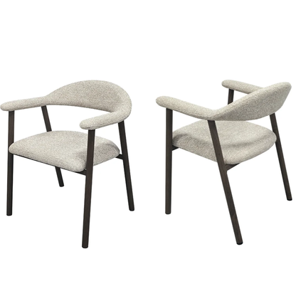 Esszimmerstuhl VIDA Komfortabler Armlehnenstuhl mit strukturierter Polsterung Beige/Braun