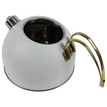 Teekanne  Djena Retro 2er Set Glaskanne 2,5 L Hitzebeständig Weiß