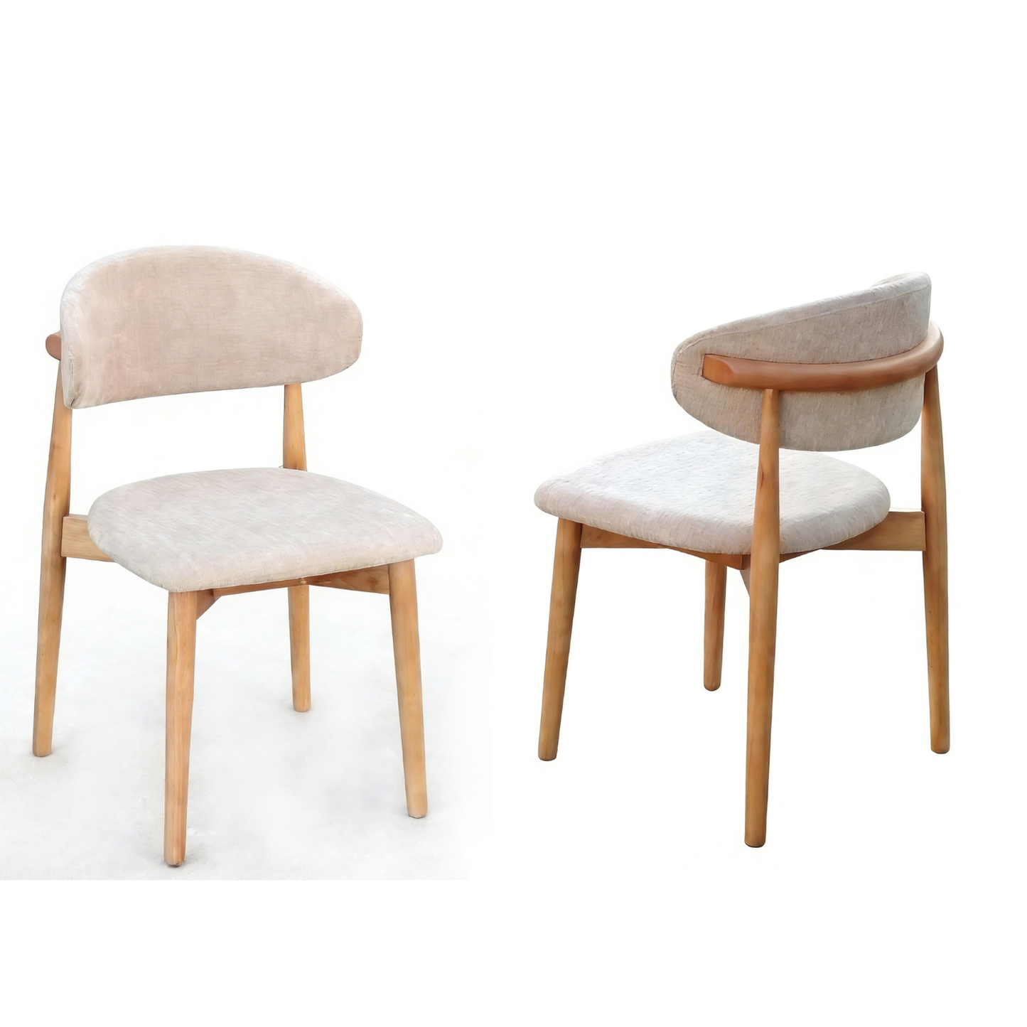 Esszimmerstuhl WREN mit Rückenlehne und gepolsterte Sitzfläche Beige